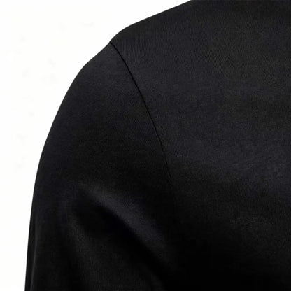 Casual men's plain breathable slim-fit round-neck long-sleeve T-shirt for spring and autumn sports