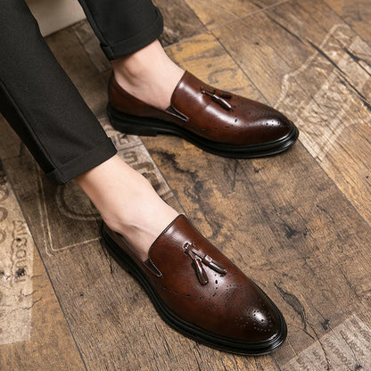 Brand Mens Leather Office Flats Wedding Banquet Luxury Loafers Comfortable Designer Oxfords Business Formal Korean Shoes for Men