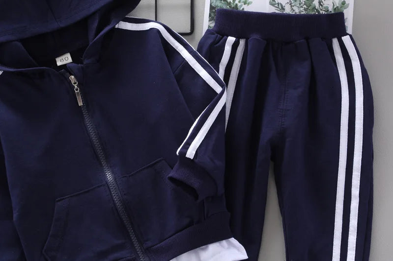 New Spring Autumn Baby Boys Clothes Children Girls Sports Hooded Jacket Pants 2Pcs/Sets Toddler Casual Costume Kids Tracksuits