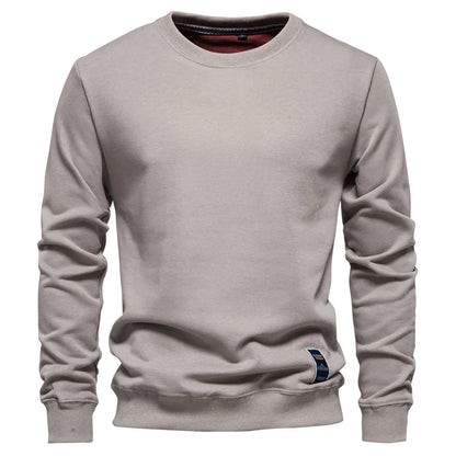 Cotton-blend Mens Crew Neck Solid Color Sweatshirts Pullover Casual Sport Sweatshirt for Men