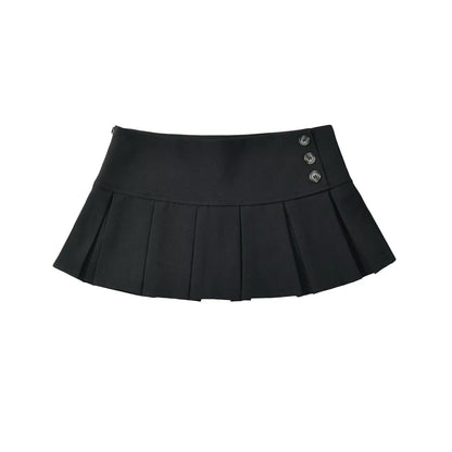 American Retro Pleated Mini Skirt Women Sexy Low Waist Summer Skirts Cool Girl Y2K saia