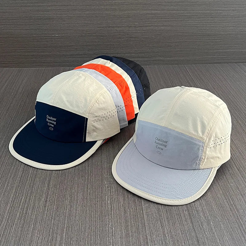 Summer Quick-drying Flat-brim Baseball Caps for Men and Women Letter Printing Color Matching Baseball Caps Outdoor Sunscreen