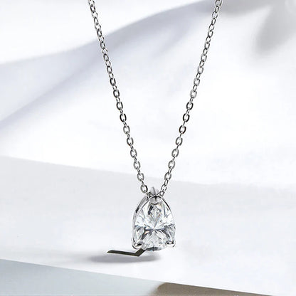 1-4CT Pear Cut Moissanite Pendant Necklace for Women Girls 3 Designs Lab Diamond Wedding Silver 925 Chains Fine Jewelry