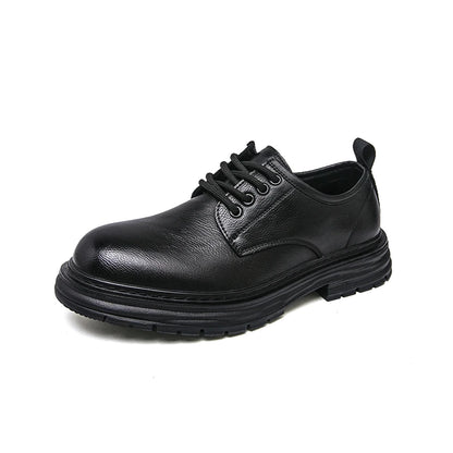 2025 New British-style black casual leather shoes for men's business formal wear large-sized work shoes trendy size 48