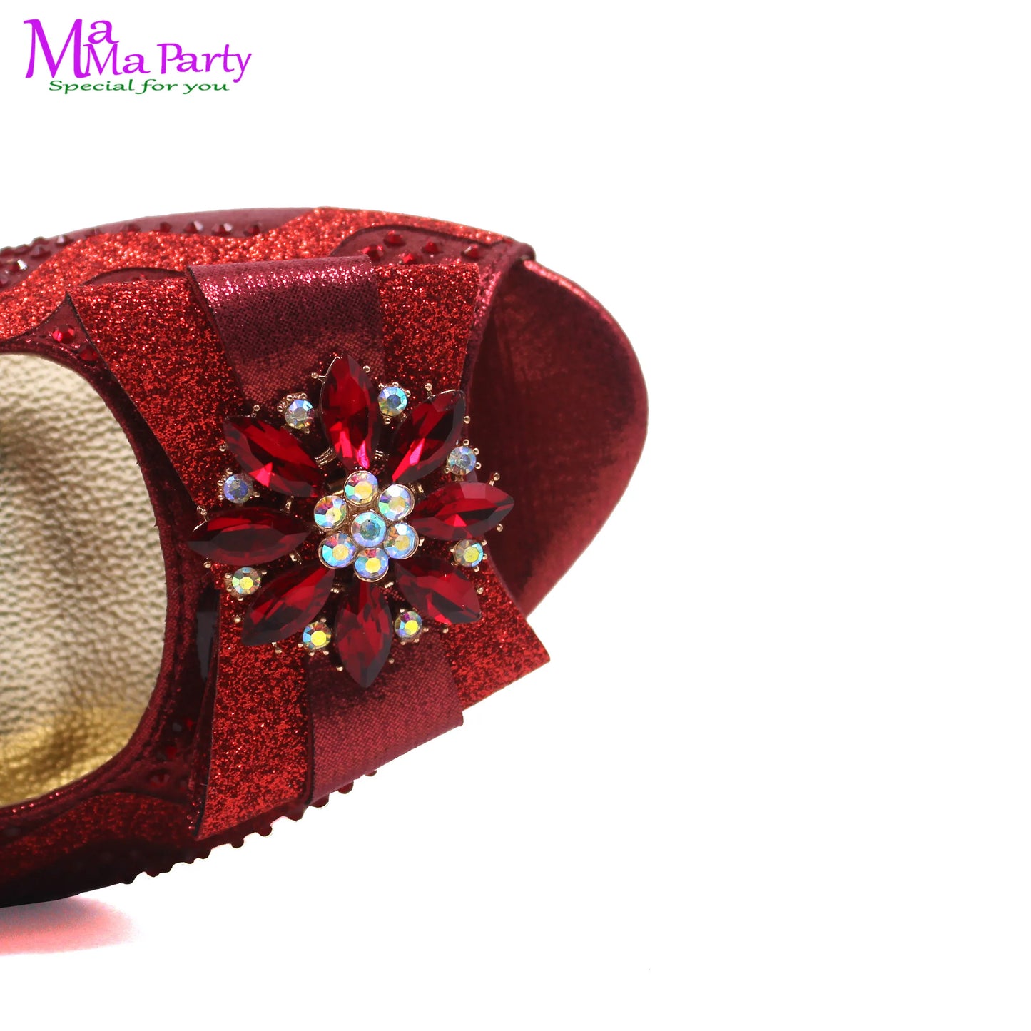 Wine Color New Arrivals High Quality Specials Design Italian Women Shoes and Bag  with Crystal for Wedding Party