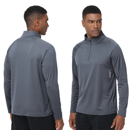 Summer Men UPF 50+ Long Sleeve T-Shirt, Breathable Rash Guard Pullover Tops for Sport Fishing Running Beach Surfing