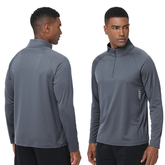 Summer Men UPF 50+ Long Sleeve T-Shirt, Breathable Rash Guard Pullover Tops for Sport Fishing Running Beach Surfing