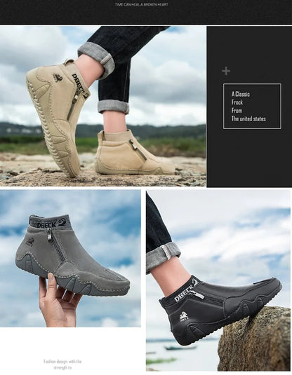 DBECK Men Sneakers Casual Shoes Male High Top Sneakers Winter Warm Designer Fashion Loafers Lace Up Shoes Men Ankle Boots