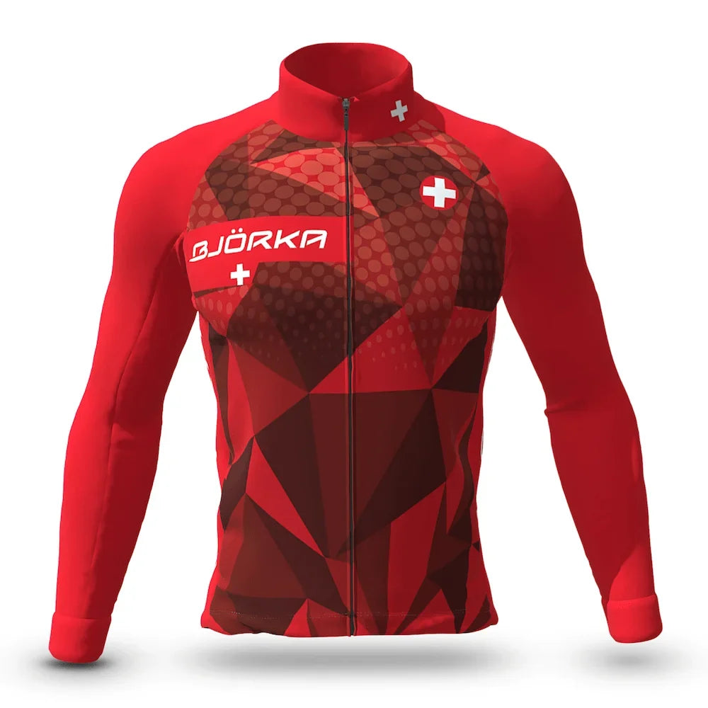 Winter Cycling Thermal Fleece Long Sleeve Jerseys Chamarras De Hombres Men's Pro Team Bicycle Jackets 3 Rear Pockets Coat