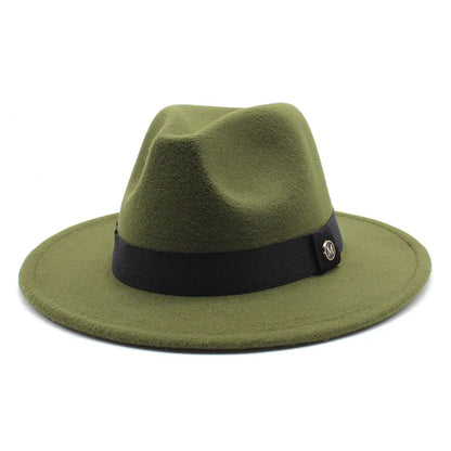 Wool Fedora Hat For Women Men Winter Autumn Fashion Church Jazz Hats Viking British Flat Brim Felt Hat Outdoor Casual Fedoras