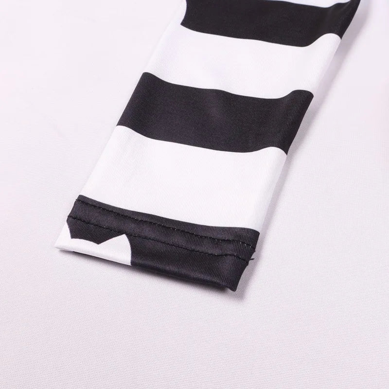 Carnival Party Children Black And White Stripe T-Shirt+Skirt+Bag Sets Kids Cartoon Cats Cosplay Costume Party Outfits 4-8Y