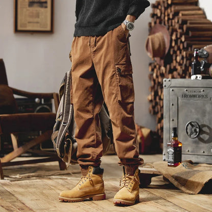 Joggers Cargo Pants Mens Casual Hip Hop Multi-Pocket Male Trousers Sweatpants Streetwear Techwear Tactical Khaki Pants BLW9106