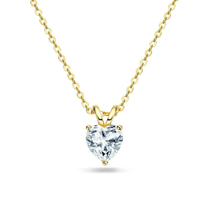 1ct Certified Heart Cut Moissanite Necklace for Women Classic 100% S925 Sterling Silver Pendant Jewelry Wholesale GRA