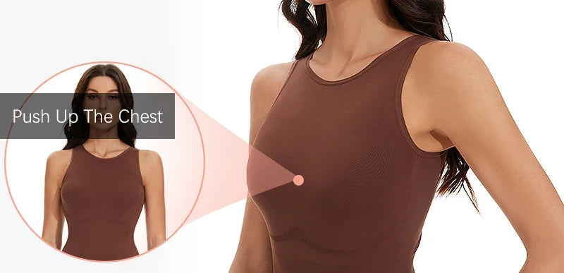 Bodysuits Sexy Sleeveless Crew Neck Shapewear Thong for womens Waist Trainer Tanks Tops Slim Tummy Control Body Shaper