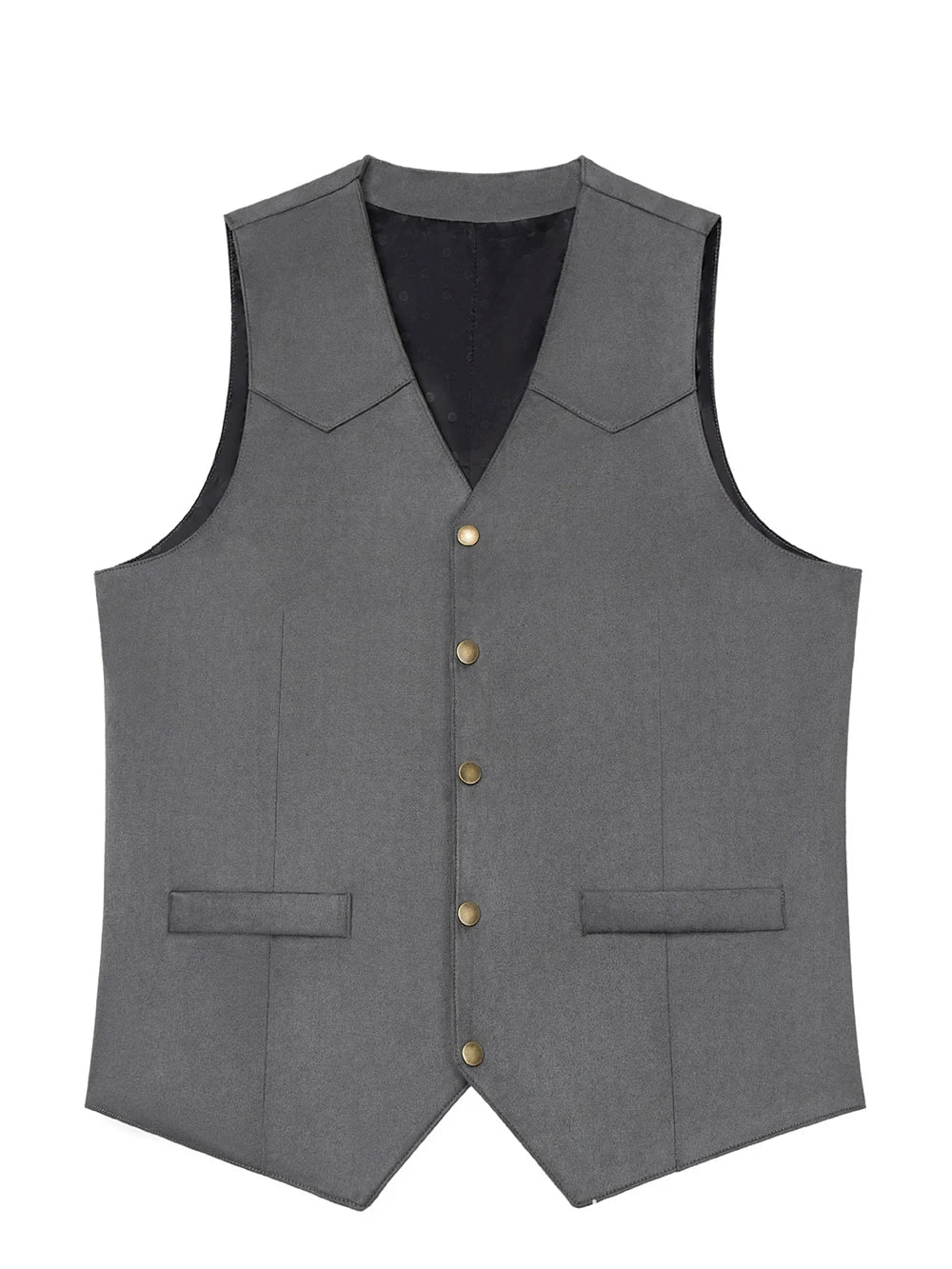 Mens Solid Suit Vests Slim Fit Classic V Neck Metal Buttons Suede Vest for Men Business Professional Smart Casual Waistcoat
