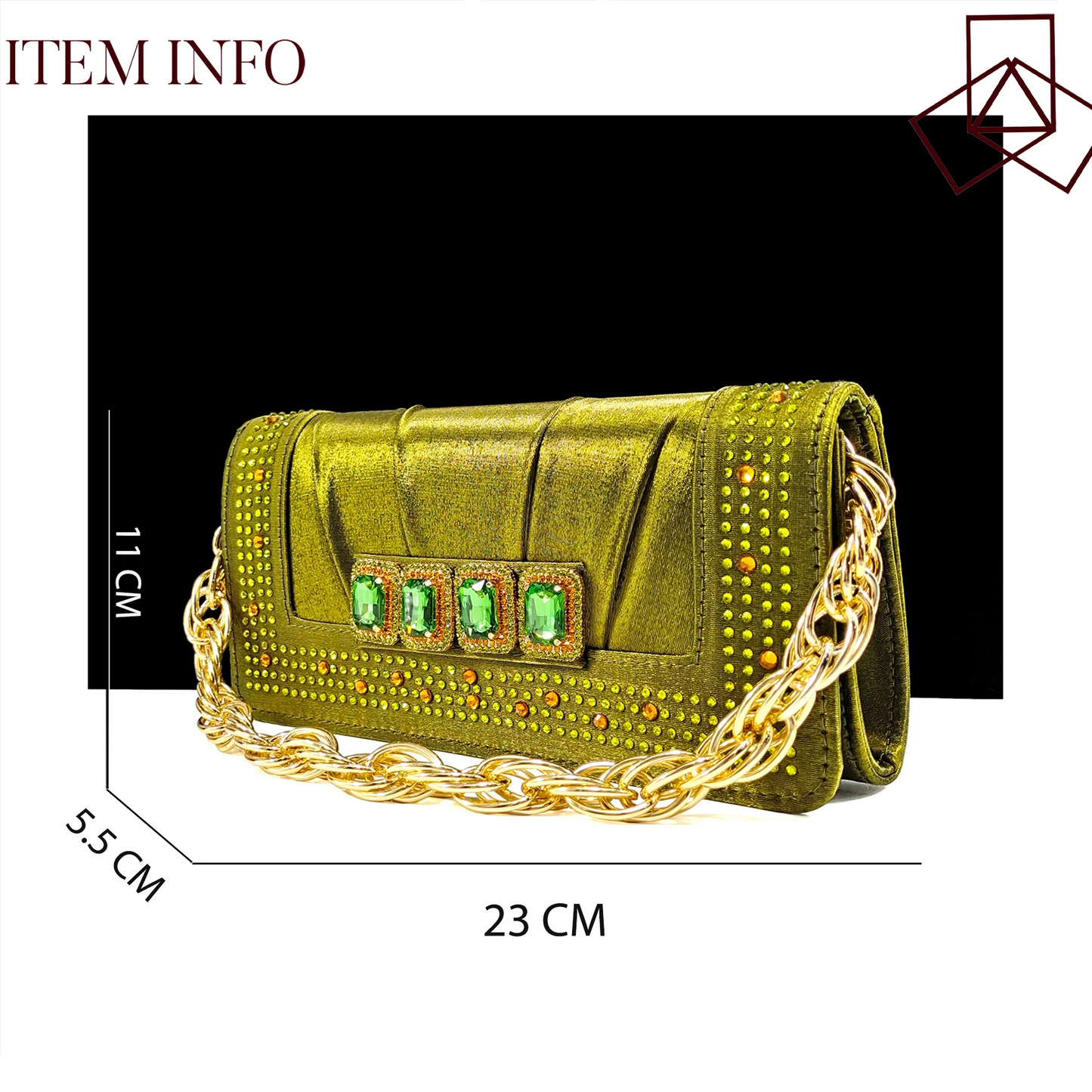 New Italian Olive Pumps and Bag for Party 2024 INS Style Pointed-Toe Rhinestone Elegant Low Heels Wedge for Wome