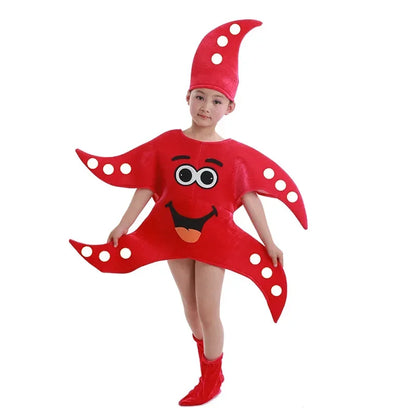 Children's Adorable Marine Animal Costumes Ocean-themed Party Outfits Starfish And Lobster Costumes Stage Performance Attire