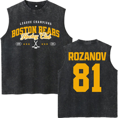 Vintage Washed Heated Rivalry Ilya Rozanov 81 Boston Raiders Tshirt Men Shane Hollander 24 Montreal Metros 100% Cotton Tees Tops