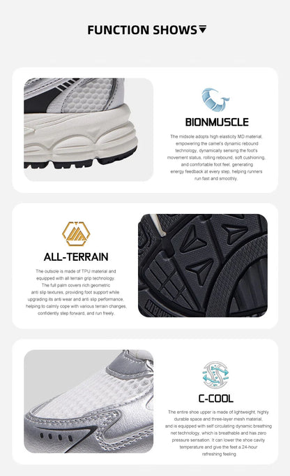 Jogging Shoes Retro Casual Mesh Sneakers Breathable Sports Running Shoes for for Men and Women Soft Shock Absorbing