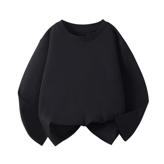 1pcs Spring Autumn Children's Pure Cotton Long Sleeve T-shirts Solid Color Boys Girls Tops Kids Baby Leisure Tee Student Clothes