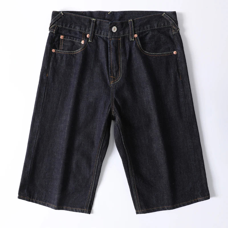 Men Embroidery Denim Shorts Black Hiphop Jeans Pants Cherry Blossom Dragon Totem Washed Zipper Cotton Summer cherry blossoms 024