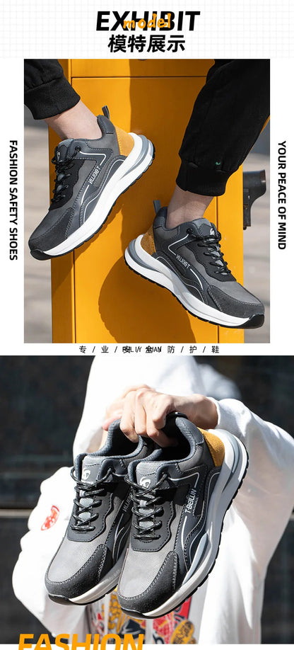 Fashion Men Safety Wrok Shoes Composite Toe Anti-smash Sneakers Industry Protective Boots Electrician Insulated Shoes Footwear