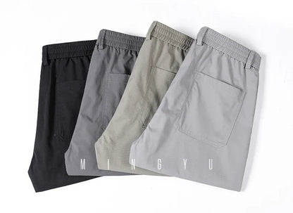 2026 New High Quality Summer Casual Pants Men Solid Color Straight Work Light Gray Outdoor Style Youth Khaki Thin Trousers Male