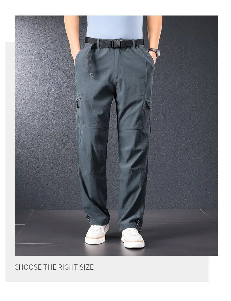 2026 New Hiking Pants Men Spring Summer Ice Silk Cooling Lightweight Outdoor Casual Pants for Men Quick Dry Fishing Travel Pants