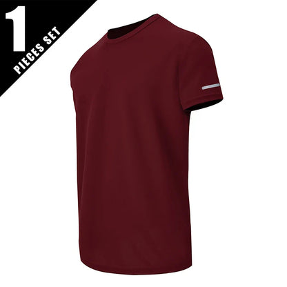 1/3 Piece Men's Four Season Printed Short Sleeved Sports Fitness Quick Drying Comfortable Plus Size Youth Casual Basic Top