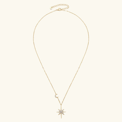 100% 925 Silver Full Moissanite Necklace for Women 18K Gold Plated Star&Moon Pendant Necklace Choker Chain Fine Jewelry Gifts