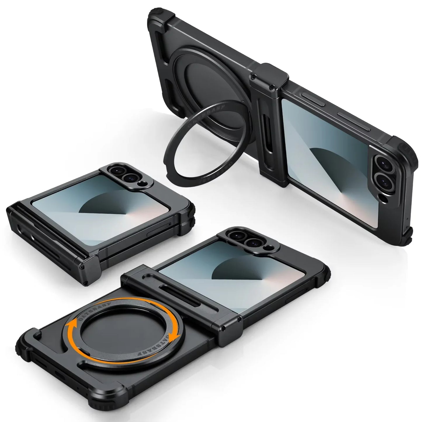 Eary for Samsung Galaxy Z Flip 7 6 Case for MagSafe 360°Rotatable Magnetic Kickstand Wireless Charging Anti Scratch Phone Cover