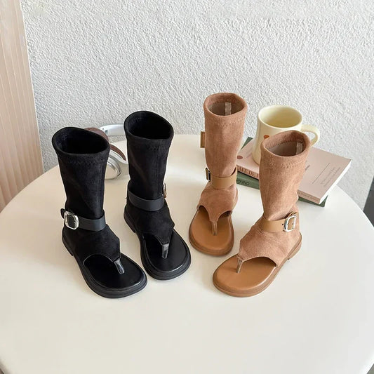 Children Casual Sandals for Girls 2025 Summer New Fashion Korean Style Soft Bottom Anti-slippery Versatile Trend Cool Flip Flops