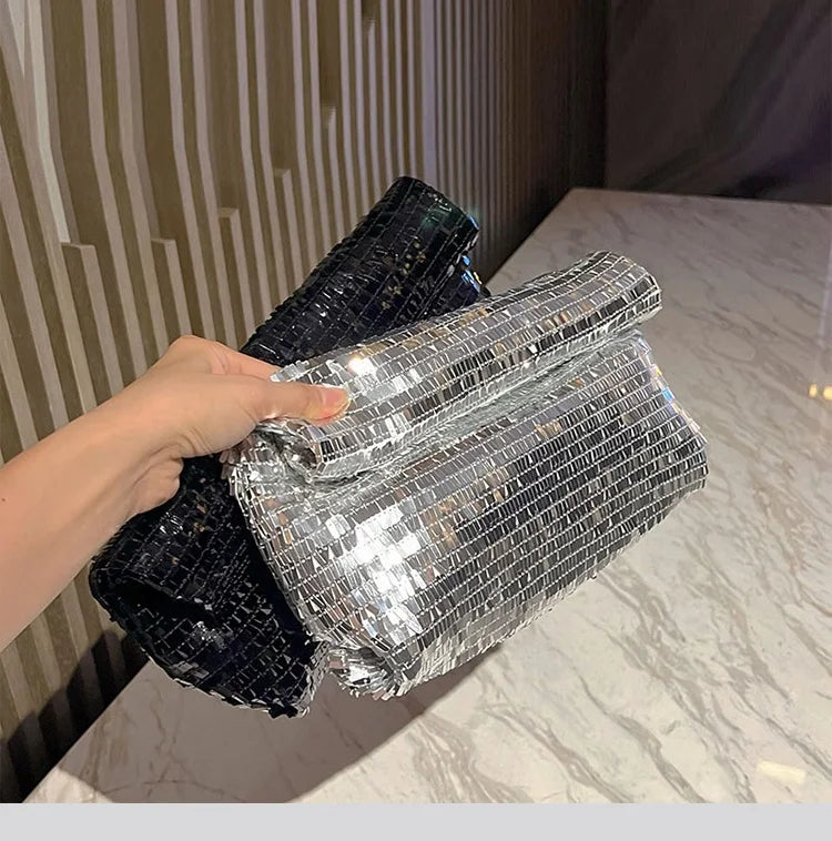 Women Envelope clutch bag Fashion shiny Sequins ladies Clutches Party lady evening bags handbag