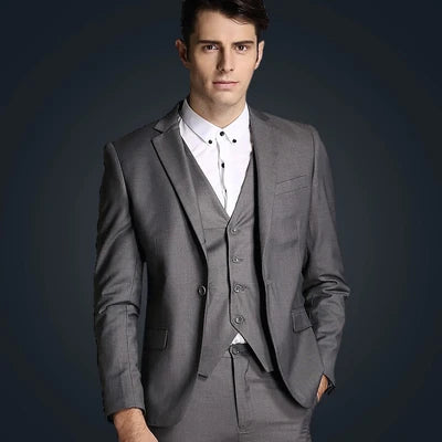 Blazers Pants Vest New Fashion Men Business Casual Suits / Male Solid Color Three Piece Sets Jacket Coat Trousers Waistcoat