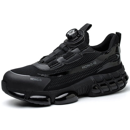  Rotary Button New Safety Shoes Men Anti-impact Anti-piercing Work Shoes Fashionable Men's Sports Shoes Air Cushion Work Shoes