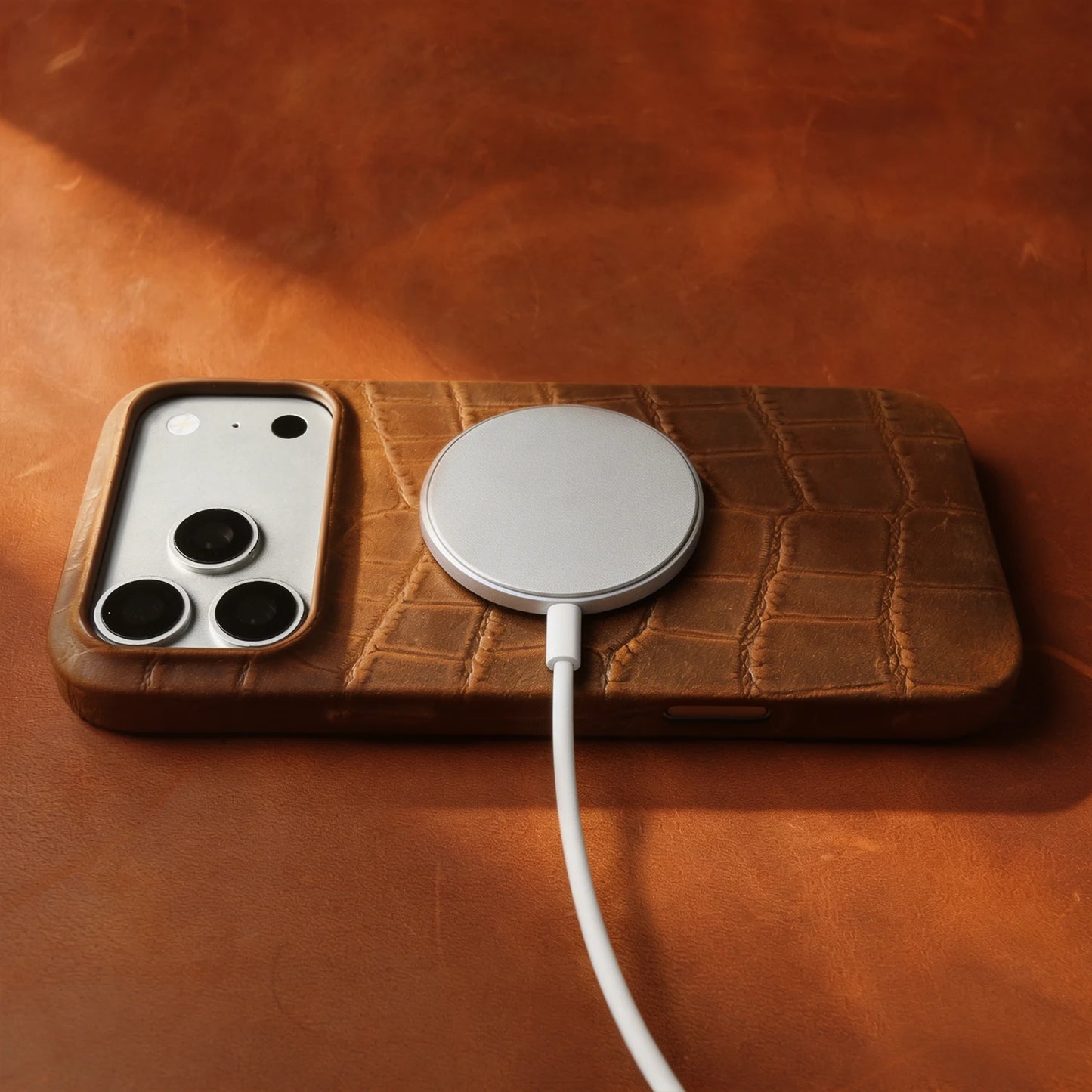 Magsafe Case For iphone 16 15 17 Pro Max Air 17e 16e 14 Plus 13 12 Mini 11 Crazy Horse Crocodile Genuine Leather Back Cover