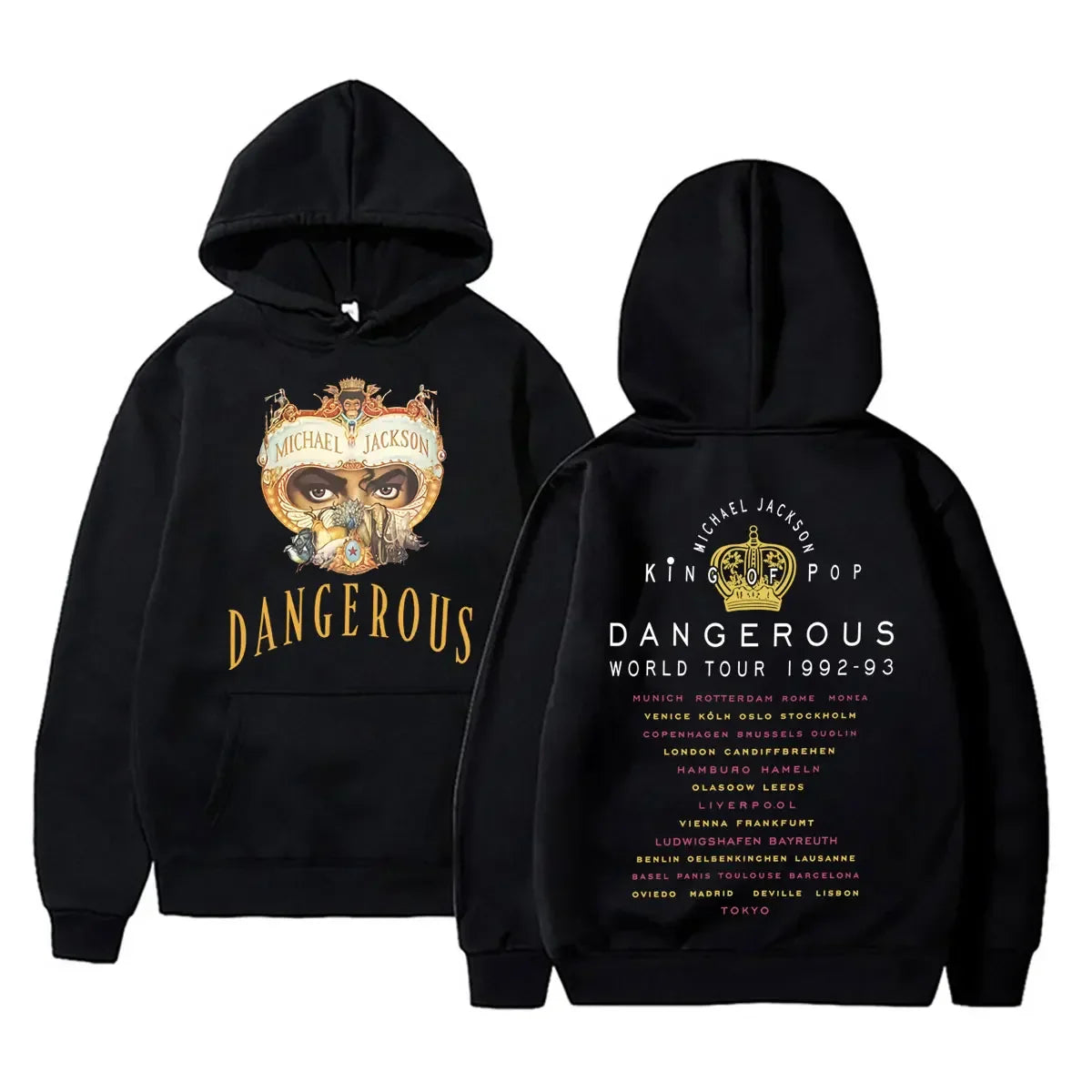 Michael Jackson King of Pop Graphic Hoodie Men Women Vintage Gothic Rock Sweatshirt Male Hip Hop Punk Oversized Pullover Hoodies