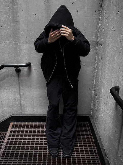 Autumn Winter Oversized Thickened Warm Black Reversible Faux Fur Parka Coat Men with Hood Zipper Fluffy Jacket 2025