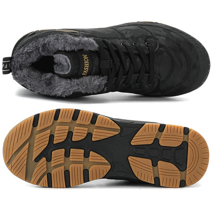 Men Winter Snow Boots Super Warm Men Hiking Boots Waterproof Men's Boots Outdoor Sneakers Non-slip Rubber Men's Work Ankle Boots