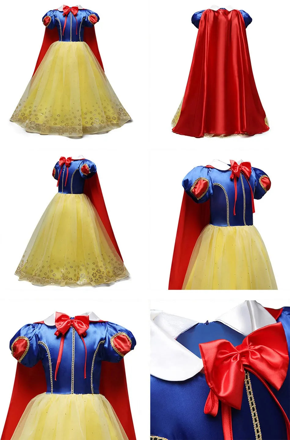 Girls Jasmine Princess Dress Children Elsa Anna Bella Rapunzel Mermaid Costume Kids Snow White Cinderella Aurora Dress
