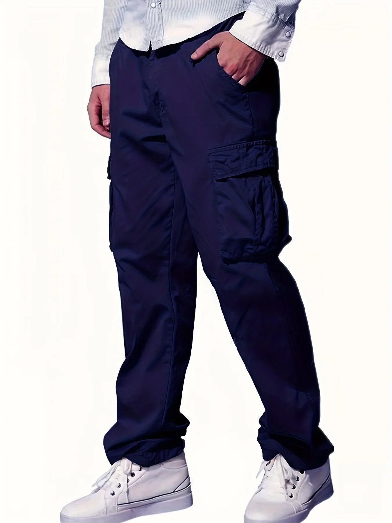 2026 Amazon Summer New Men's Work Pants European and American Independent Station Drawstring Multi Pocket Casual Pants