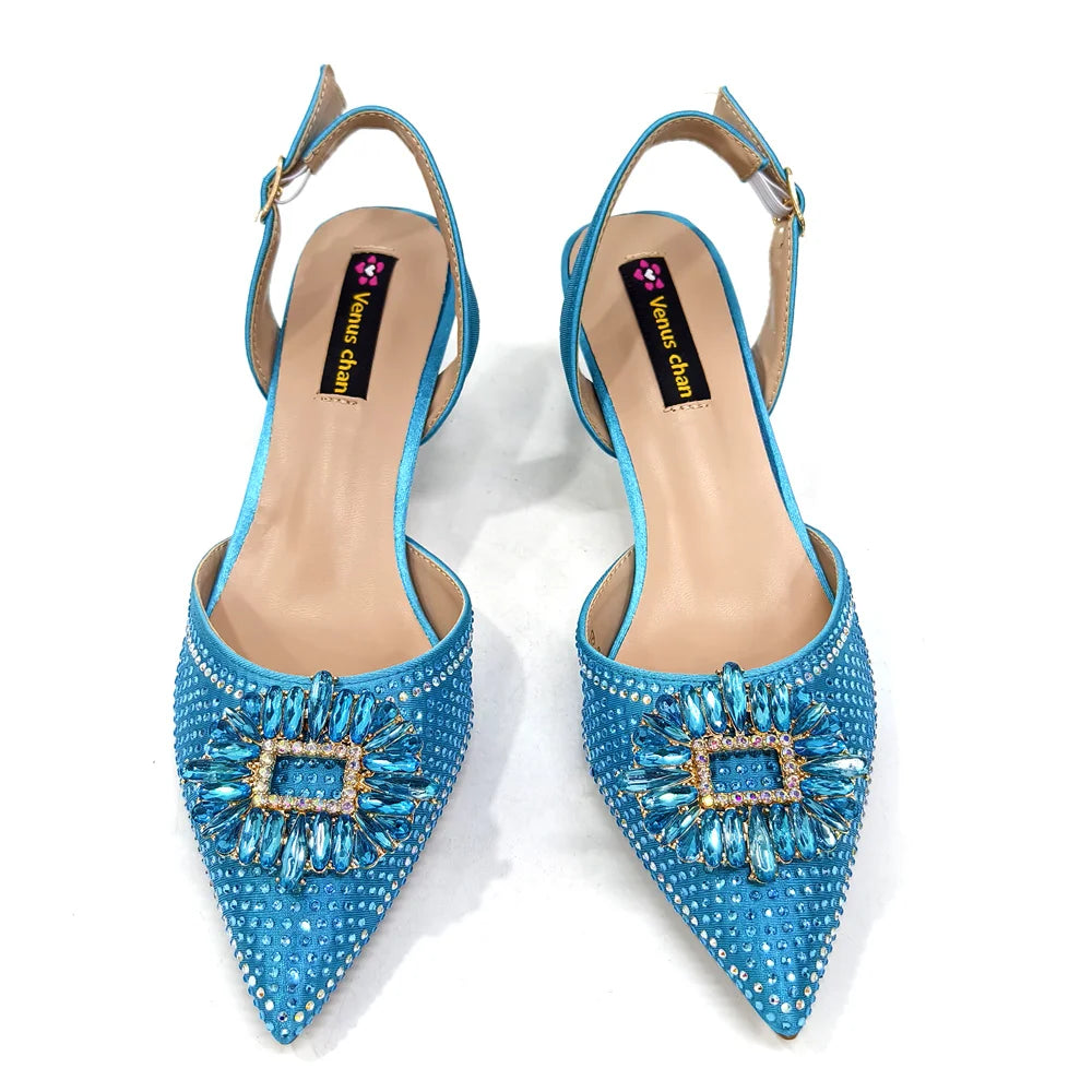 2025 Luxury Italian Design Women's Party Heels and Matching Handbag Set - Perfect for African Weddings and Special Occasions