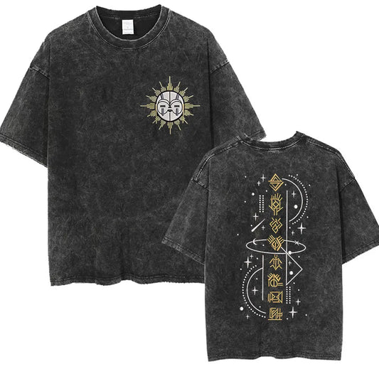 Game Clair Obscur Expédition 33 Vintage Washed T Shirts Men's Women Casual High Quality Oversized Cotton T-shirt Fans Streetwear