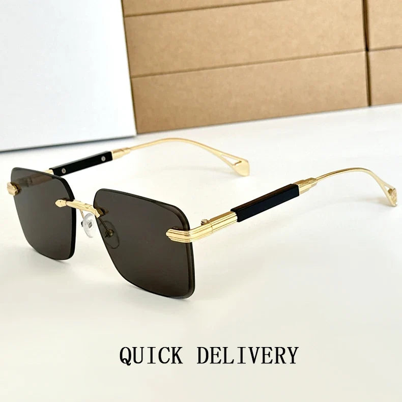 2024 Fashion Sunglasses For Men Luxe Rimless Sunglasses Women Trendy Vintage Glasses Lunette Soleil Femme Gafas De Sol Hombre