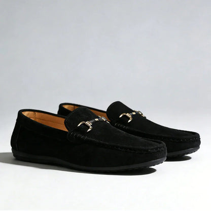 Classic Suede Leather Shoes Men Slip On Loafers Preppy Lightweight Breathable Wallking Driving Shoes Comfort Casual Men Sneakers