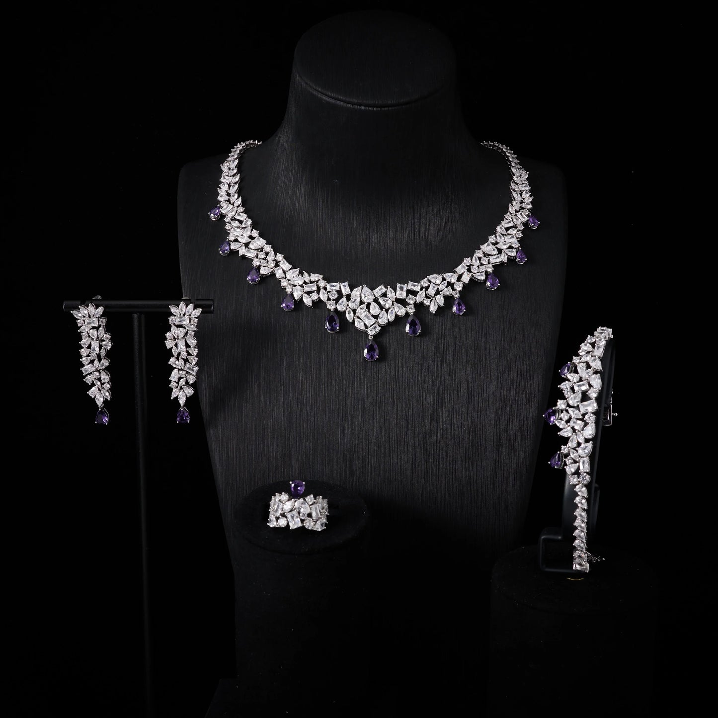00073 Bridal Cubic Zirconia Necklace Set for Women Dubai Jewelry Sets  Wedding Jewelry Wedding & Engagement Accessories