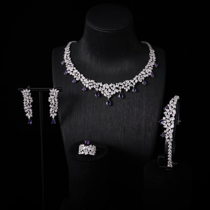 00073 Bridal Cubic Zirconia Necklace Set for Women Dubai Jewelry Sets  Wedding Jewelry Wedding & Engagement Accessories