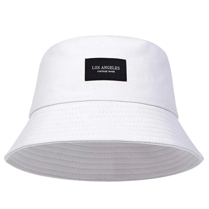 Unisex LOS ANGELES Letter Sticker Bucket Hats Fishermen Caps Outdoor Casual Cap Sunscreen Hat