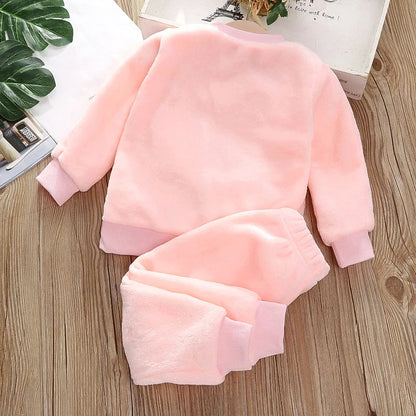New Autumn Winter Baby Clothes Children Sleepwear Girls Fashion Cartoon Long Sleeve Top Pants Toddler Boys Costume Kids Pajamas