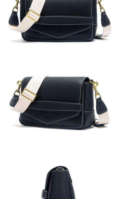 shoulder Bags Grey Simple High Quality  Texture Flip Cover Bags Soft Square Bag Woman Commuter
